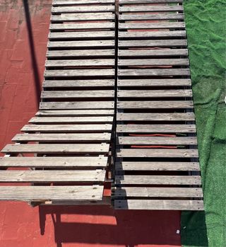 2 Amache in legno massello di teck