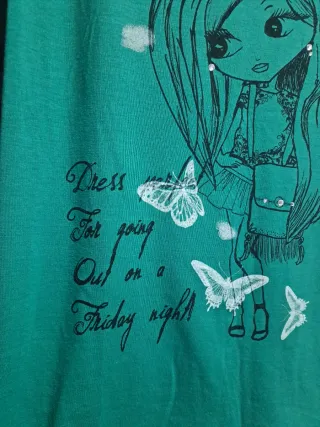 Camiseta verde talla 46 con dibujo original