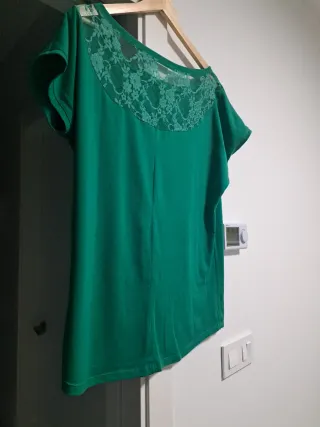 Camiseta verde talla 46 con dibujo original