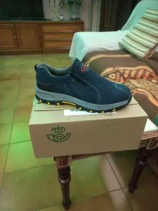 Zapatos de seguridad azul y gris
