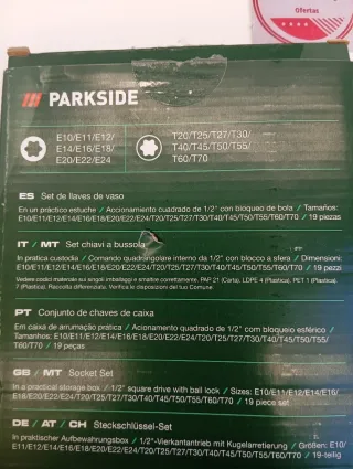 Parkside Set de Llaves de Vaso 19 Piezas