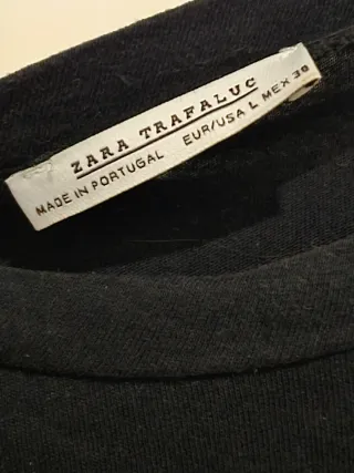 Zara Abito Midi Nero con Scritta