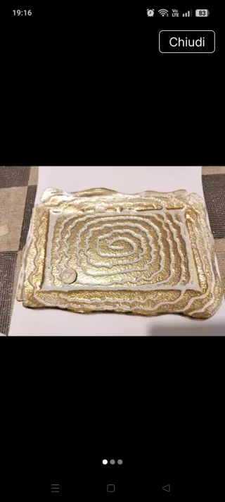 Vassoio in vetro sonoro superiore oro e bianco