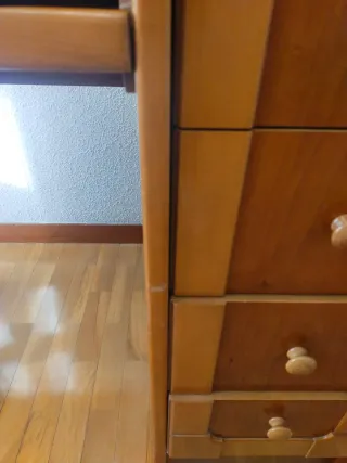 Escritorio madera y cristal