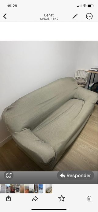 Sofá cama beige tela