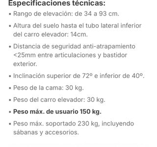 Cama Articulada: Carro Elevador, colchón... nueva