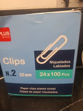 Clips Niquelados Nº 2 (32mm) - 24 Cajas