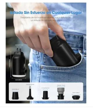 Bomba de aire eléctrica con luz LED