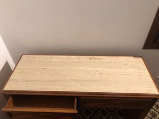 Tocador Madera y Mármol Beige/Marrón