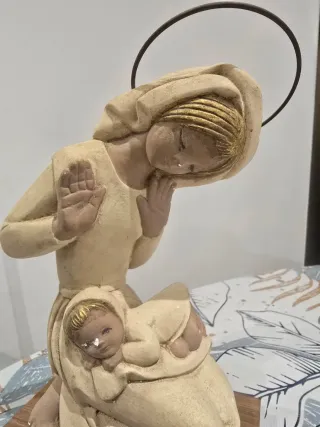 Figura Virgen con Niño Jesús vintage