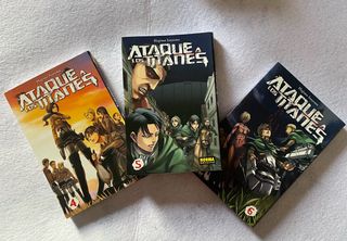 Mangas de Attack on Titan, tomos 4, 5 y 6