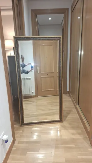 Espejo Marco Madera Dorado 1.42x0.70