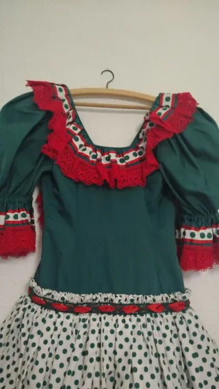 Vestido de Flamenca verde y rojo