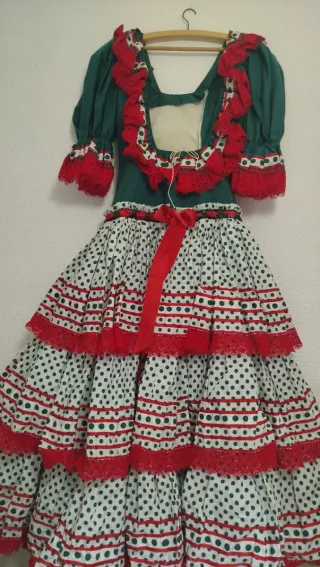 Vestido de Flamenca verde y rojo