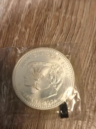 Moneda 12 euros plata Juan Carlos y Sofía