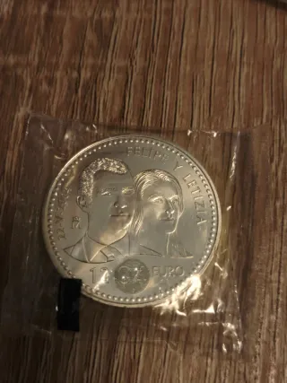 Moneda 12 euros plata Juan Carlos y Sofía