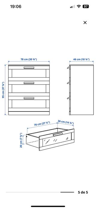 Cómoda Brimnes Roja Ikea