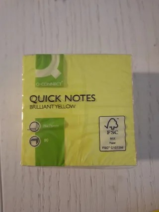 Notas Adhesivas Q-Connect 76x76mm Amarillo