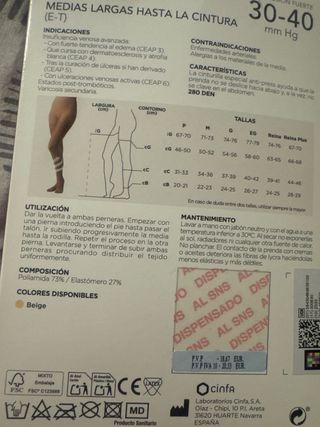 Medias Farmalastic Compresión Fuerte Beige