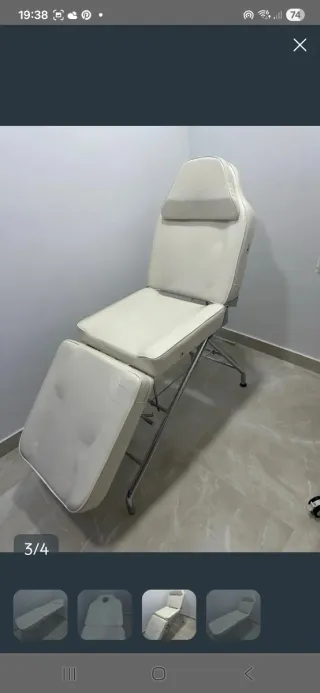 Camilla de estética articulada blanca