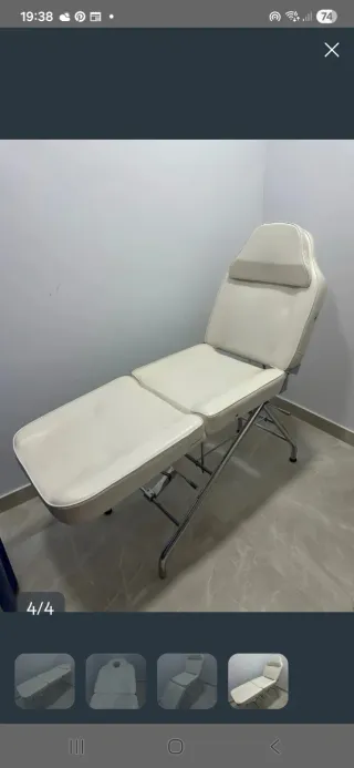 Camilla de estética articulada blanca