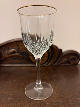 Copas de cristal con borde dorado (3 unidades)