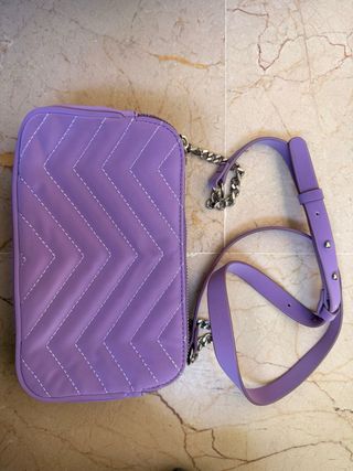Bolso mujer morado acolchado