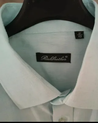 Camicia da uomo colore turchese in fresco cotone