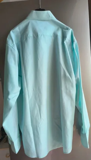 Camicia da uomo colore turchese in fresco cotone