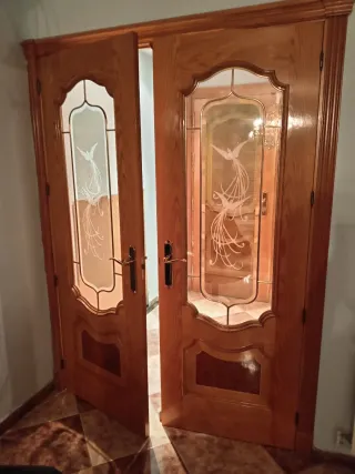 Urge Puerta doble roble tallado