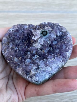 Corazón Amatista Geoda con estalactita