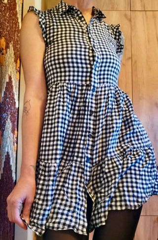 Vestido Gingham Stradivarius Talla S