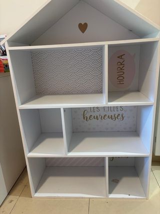 Estantería Casa Blanca Corazón Dorado