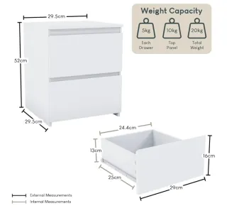 Mesita de noche Vida Designs Denver 2 cajones