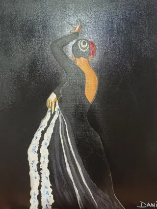 Lienzo Flamenco 40x50.las flamencas cada una