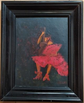 CUADRO OLEO GITANA FLAMENCA