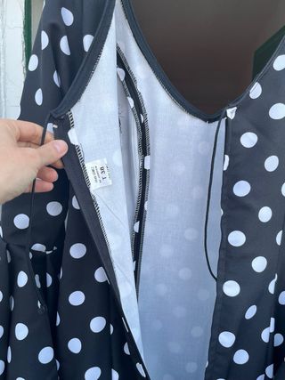 Vestido Flamenca Lunares Negro/Blanco