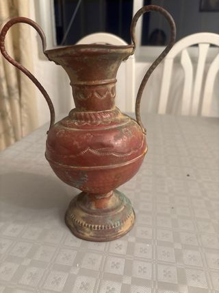 Jarrón antiguo cobre 2 asas