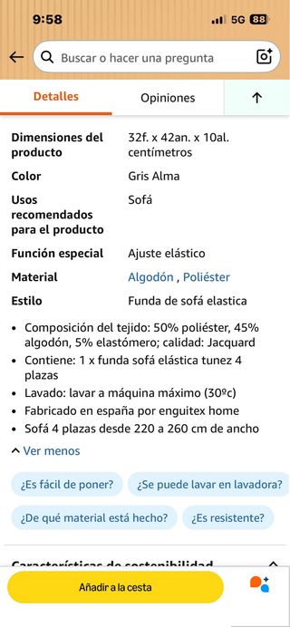 Funda Sofá Elástico Martina Home. Rwf. 193