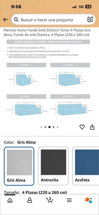 Funda Sofá Elástico Martina Home. Rwf. 193