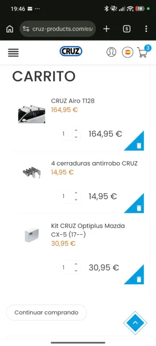 Barras portaequipajes Cruz Airo