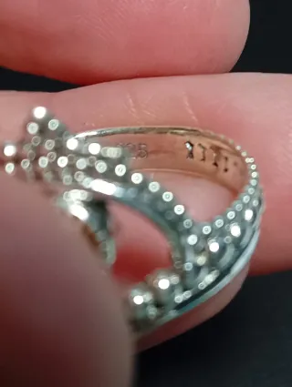 Anillo Plata Ley Corona Citrino