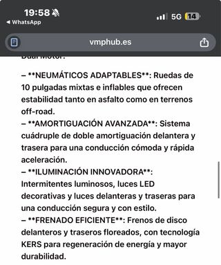 Patinete Eléctrico Dynamic Pro Dual 2400W