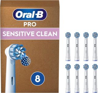 Oral-B Pro Sensitive Clean Recambios ORIGINALES NUEVO, CAJA ABIERTA,para Cepillo de Dientes Eléctrico Oral B, Pack de 8 Cabezales, Filamentos Ultrasuaves Blanco (Tamaño Buzón)