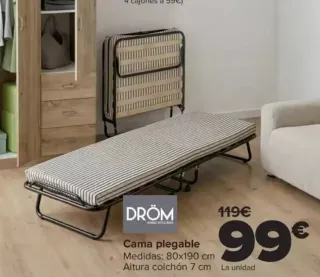 Cama Plegable 80x190 cm