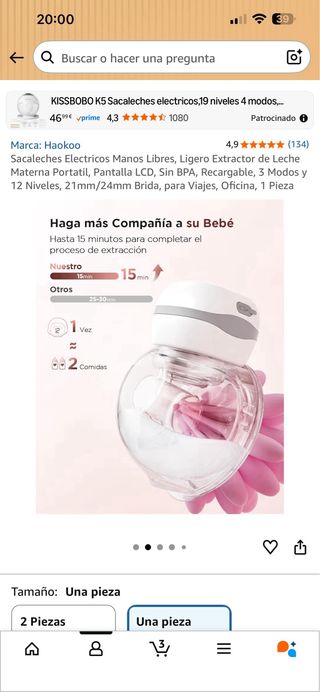 Sacaleches Eléctrico Nuevo, manos libres