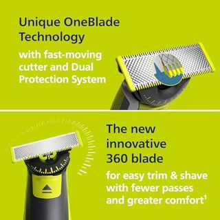 Philips OneBlade 360 Auténtico Barbero, NUEVO, CAJA ABIERTA- afeitadora y recortadora eléctrica facial y corporal, 3x 360 cuchillas, 3x peine para barba incipiente (1,3,5mm), 1x kit corporal, QP28...