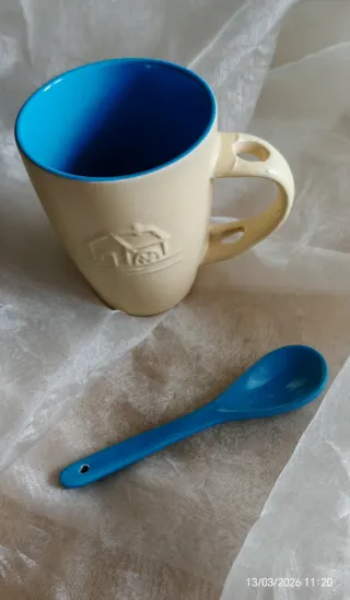 Tazza in ceramica Mulino Bianco con cucchiaino