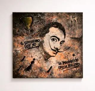 Cuadro surrealista estilo Dalí – pintado a mano