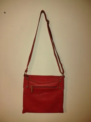 Bolso bandolera piel roja
